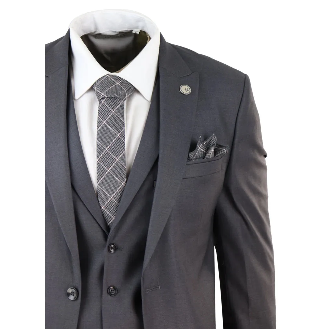 469 - Men's 3 Piece Suit Charcoal Formal 1920 Classic Gatsby