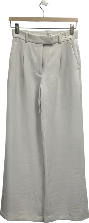 Abercrombie & Fitch Cream Sloane Ultra Wide High Rise Tailored Trousers W24