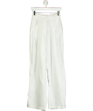 aexae White Linen High-rise Trouser UK XS