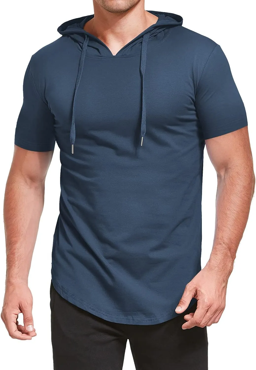 Aiyino Men's S-5X Short Sleeve Fashion Athletic Hoodies Sport Sweatshirt Hip Hop Pullover