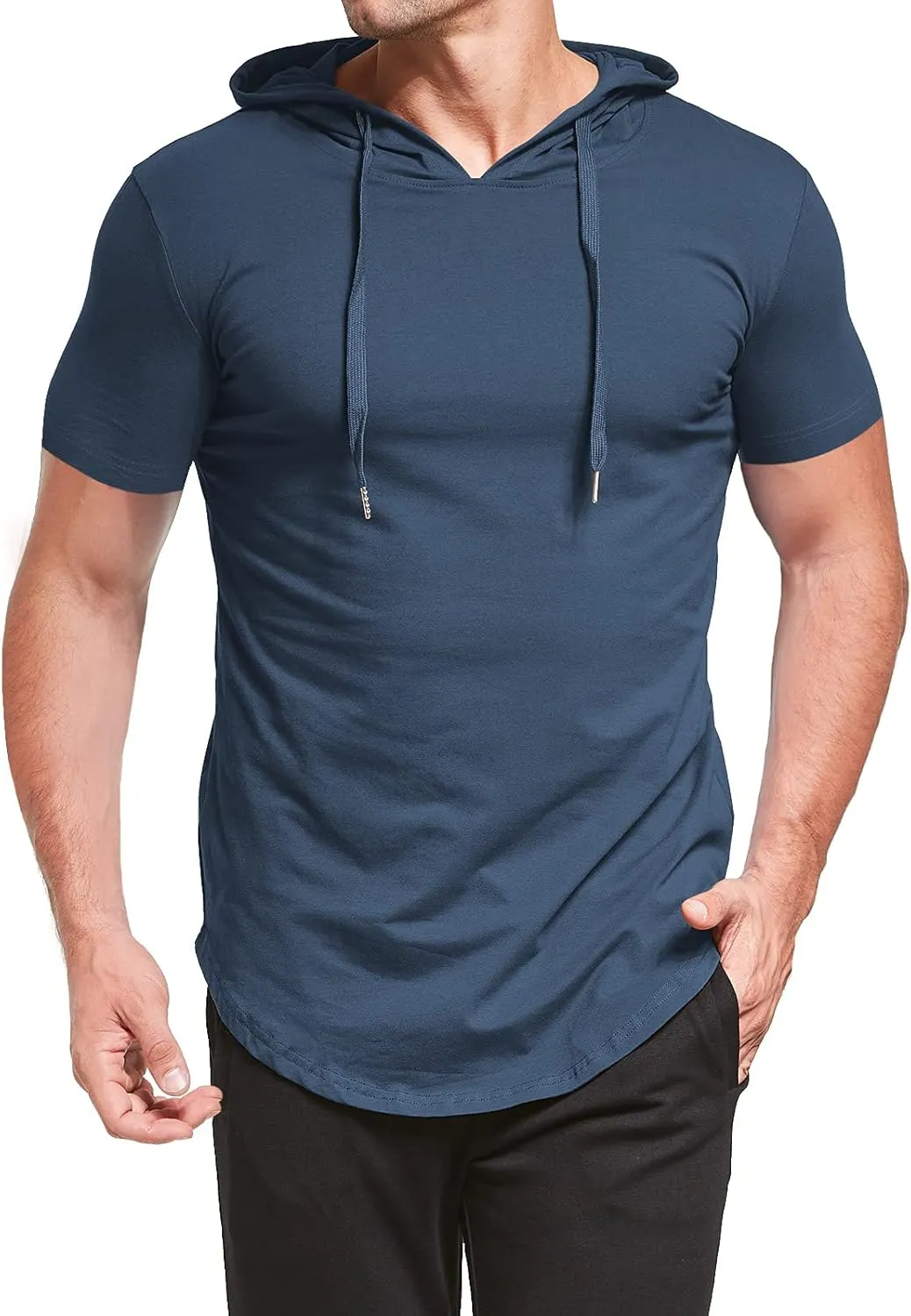 Aiyino Men's S-5X Short Sleeve Fashion Athletic Hoodies Sport Sweatshirt Hip Hop Pullover