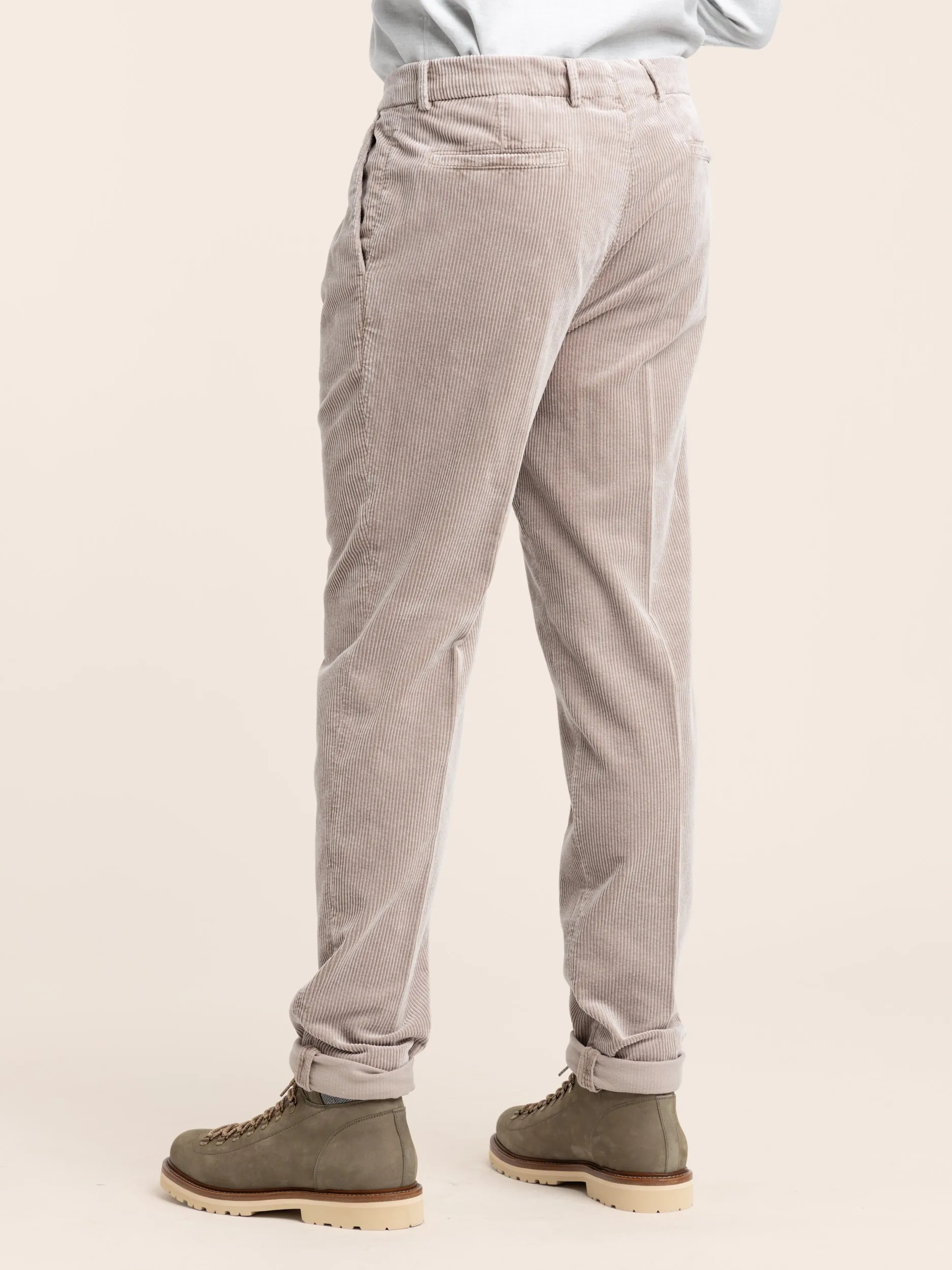 Brown Garment-Dyed Leisure-Fit Corduroy Trousers
