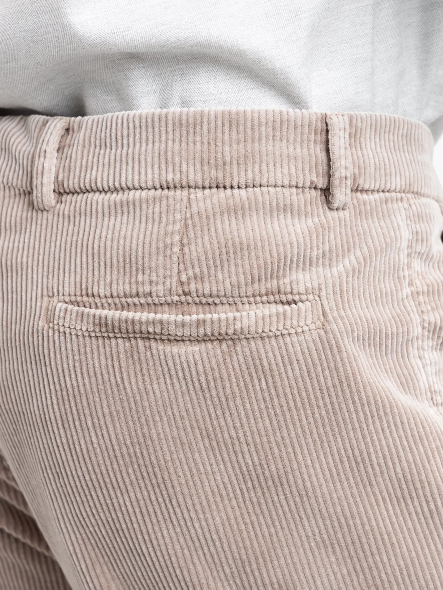 Brown Garment-Dyed Leisure-Fit Corduroy Trousers