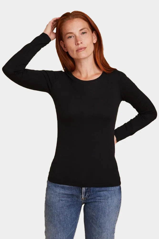 Cotton Cashmere Long Sleeve Crewneck T-Shirt