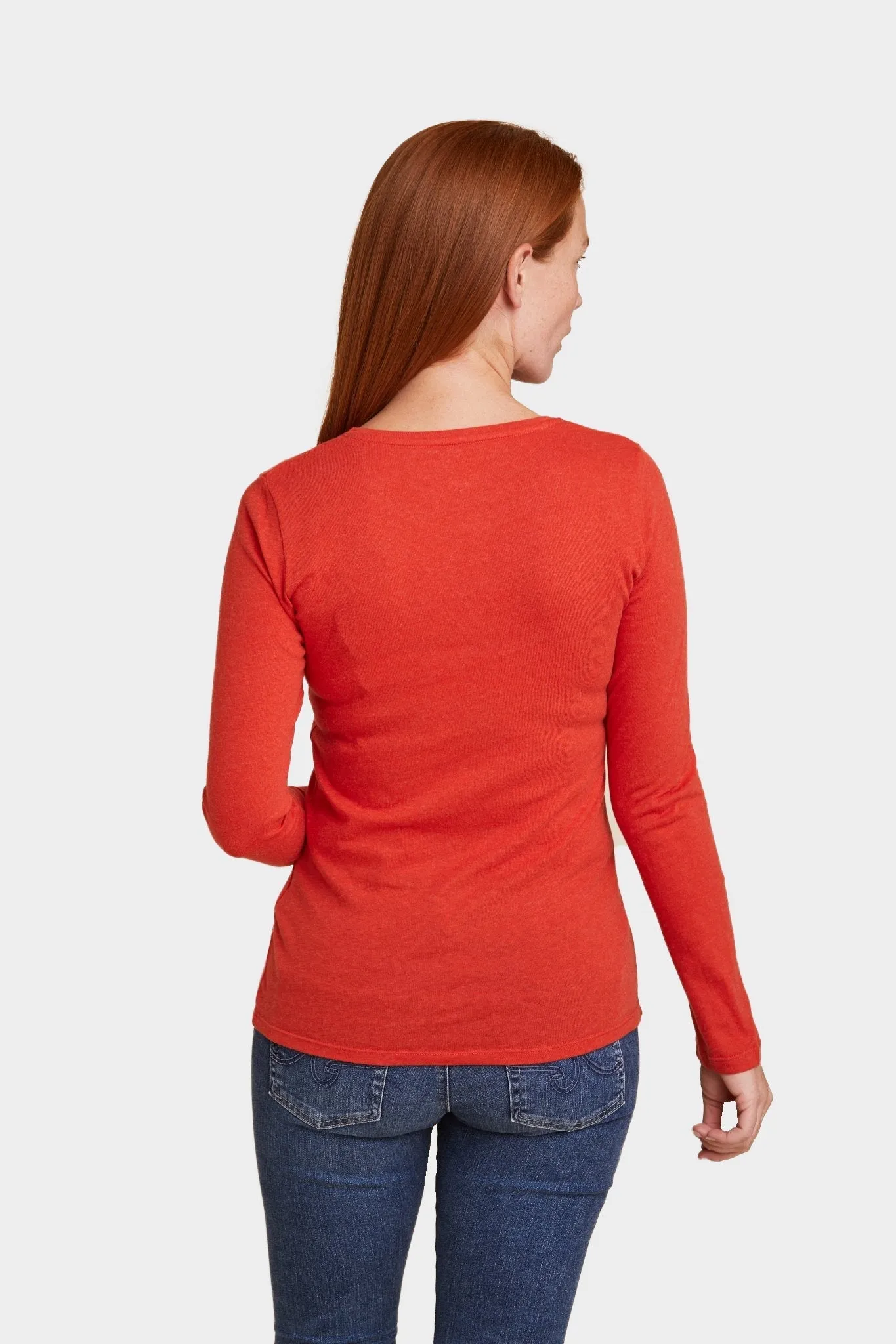 Cotton Cashmere Long Sleeve Crewneck T-Shirt