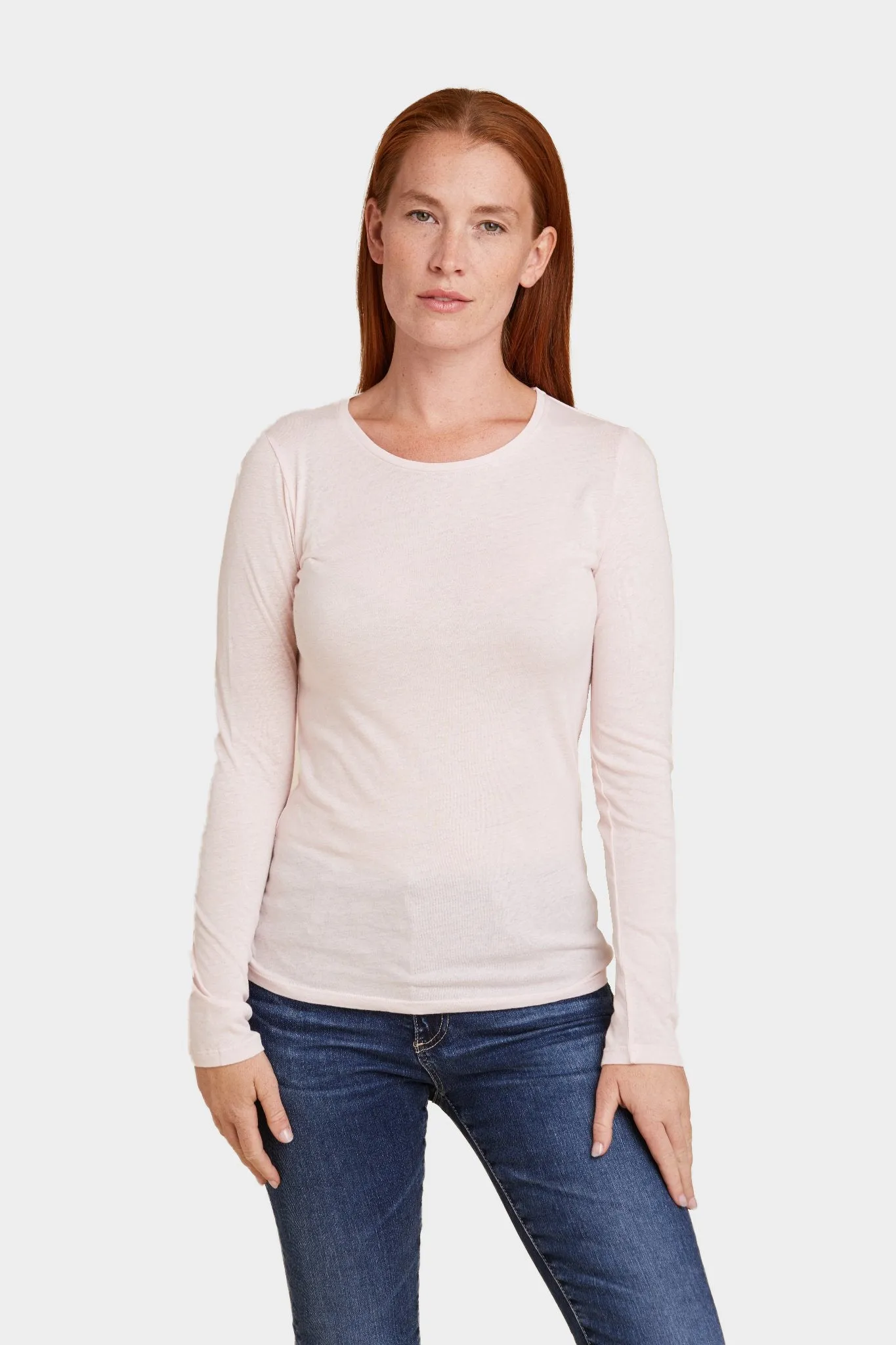 Cotton Cashmere Long Sleeve Crewneck T-Shirt