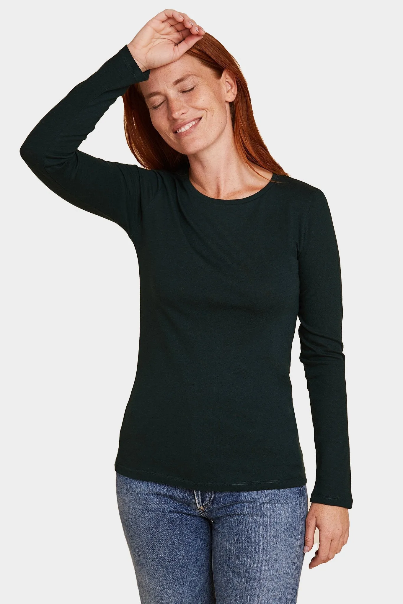 Cotton Cashmere Long Sleeve Crewneck T-Shirt