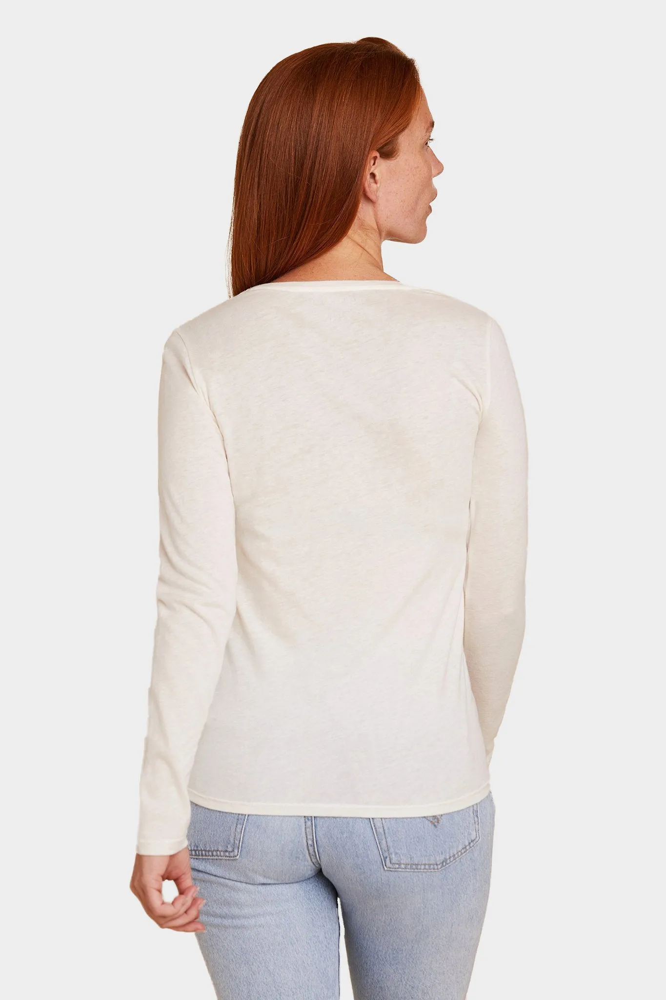 Cotton Cashmere Long Sleeve Crewneck T-Shirt