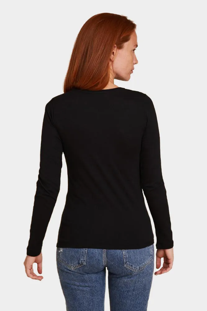 Cotton Cashmere Long Sleeve Crewneck T-Shirt