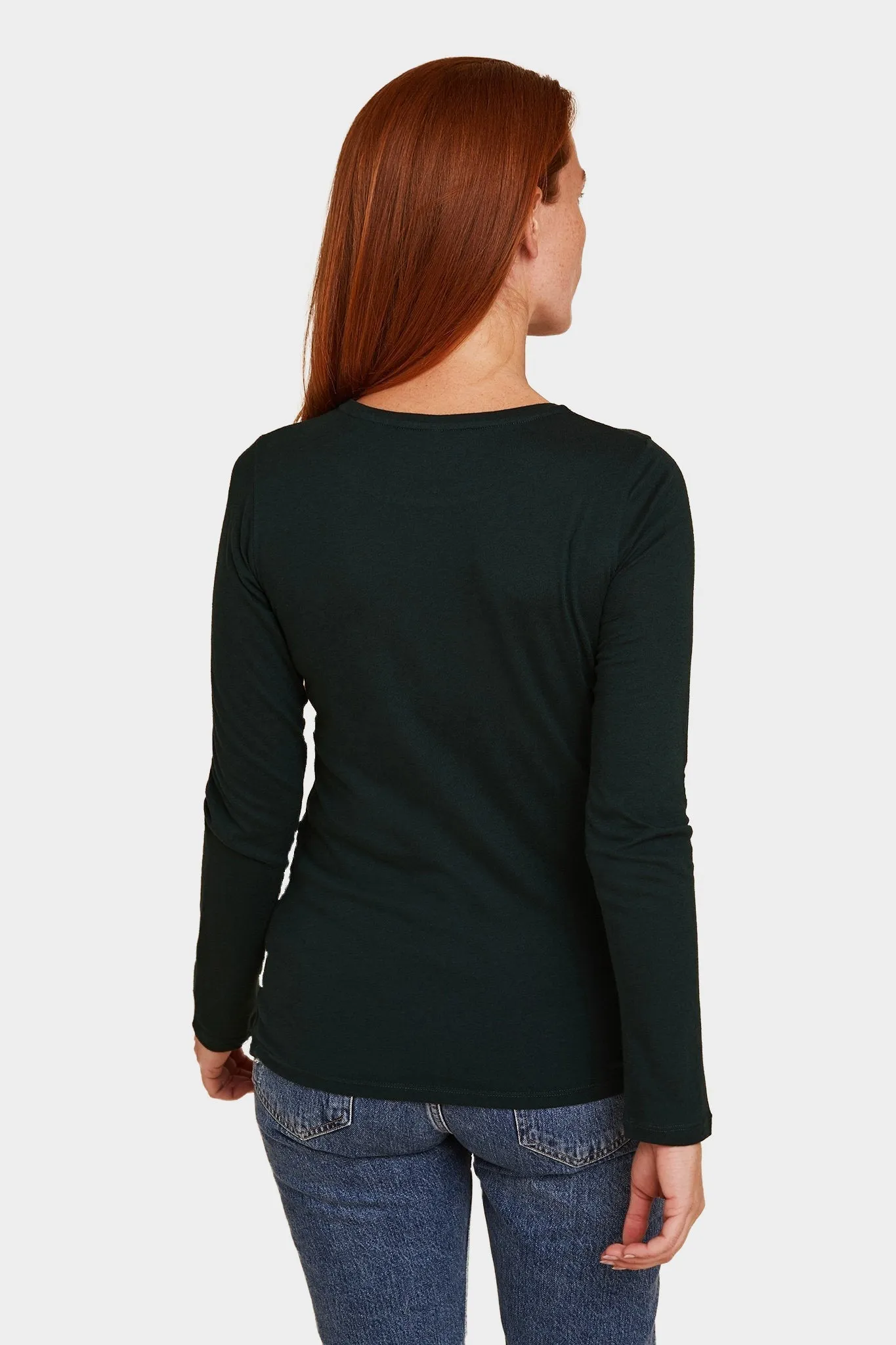Cotton Cashmere Long Sleeve Crewneck T-Shirt