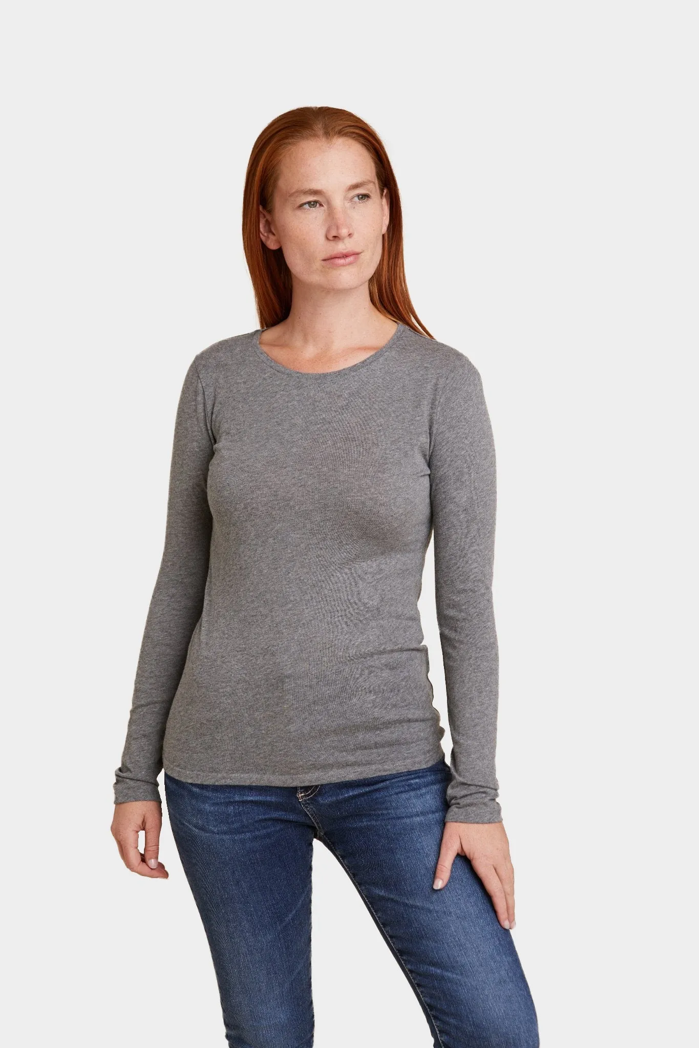 Cotton Cashmere Long Sleeve Crewneck T-Shirt