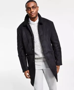 Lauren Ralph Lauren Men's Lefferts Faux-Shearling Overcoat Coat 46R Black