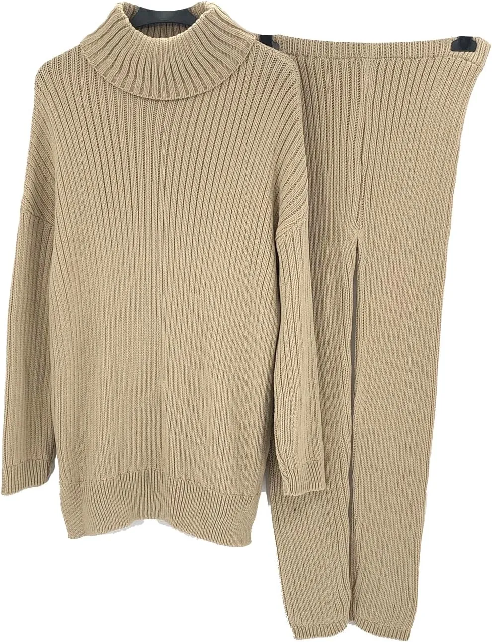 lounge wear for women 2 piece set Turtleneck co ord knitted sweatsuit set cowl neck jumper GalModa