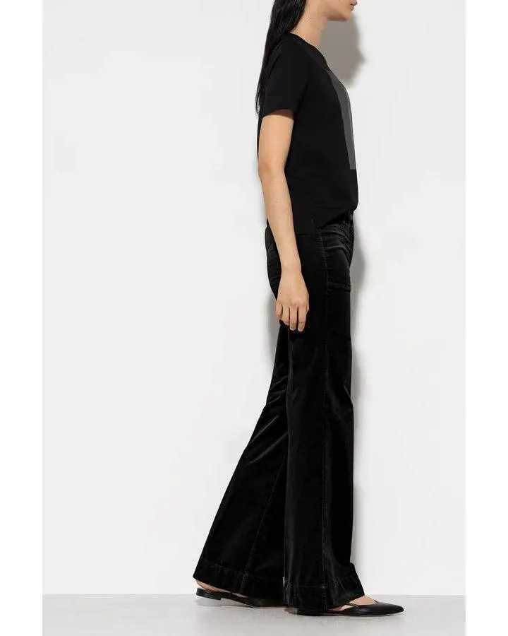 Luisa Cerano Black Velvet Flared Pants