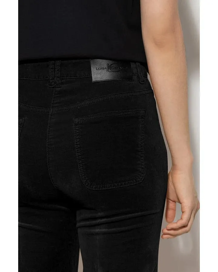 Luisa Cerano Black Velvet Flared Pants