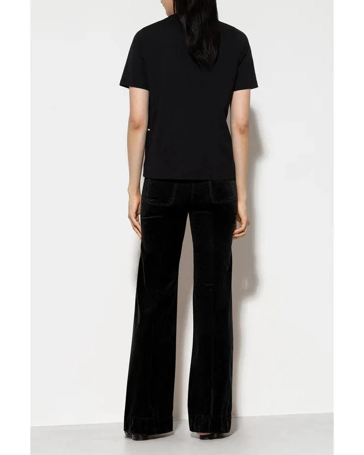 Luisa Cerano Black Velvet Flared Pants