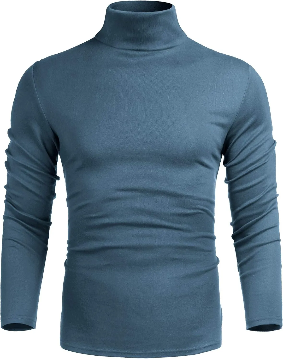 Poriff Men's Casual Slim Fit Basic Tops Knitted Lightweight Turtleneck Pullover Sweater