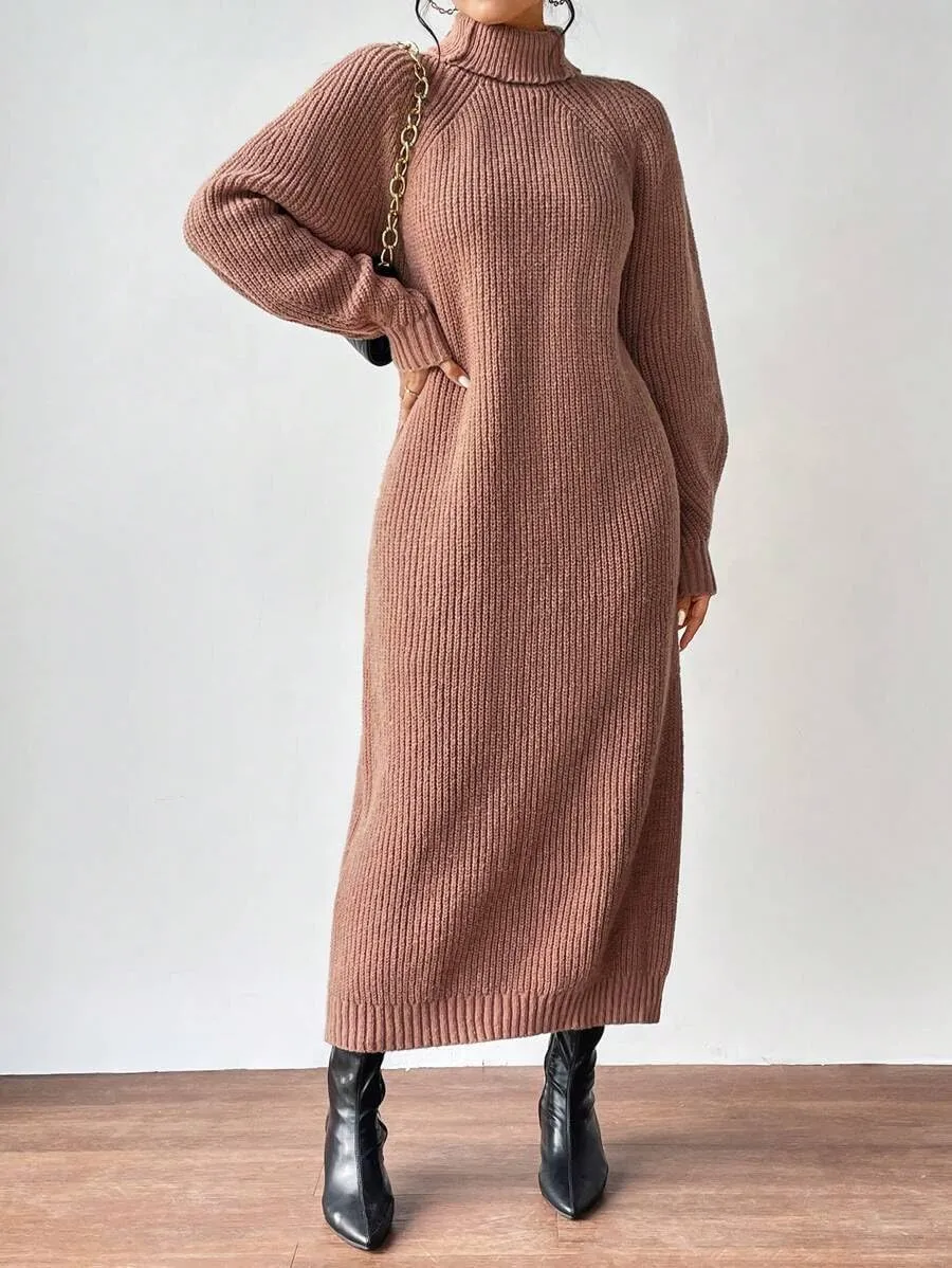 Women's Winter Sweater Dress Oversized Long Sleeve Knit Loose Pullover Maxi Bell