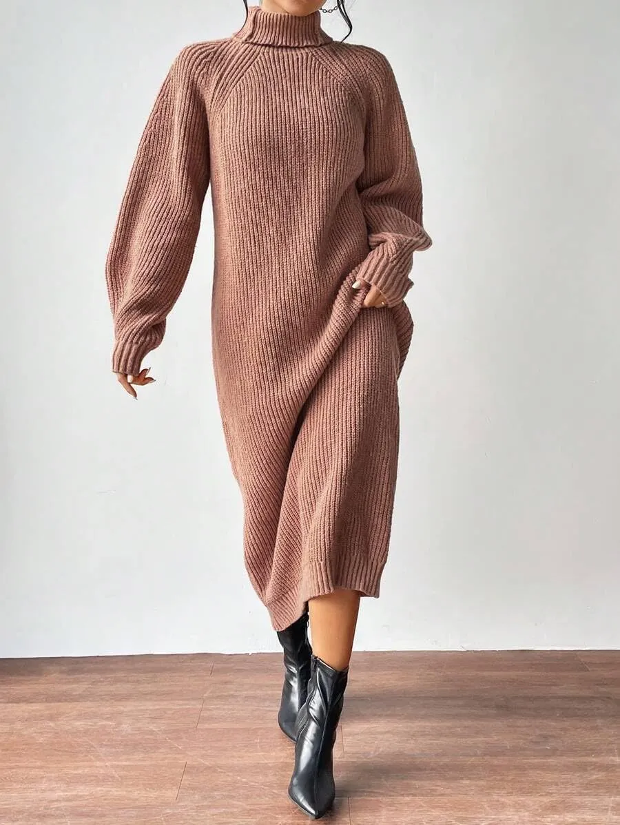 Women's Winter Sweater Dress Oversized Long Sleeve Knit Loose Pullover Maxi Bell